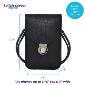 Touch Screen Black Vegan Leather Purse by Lori Greiner New in Box!